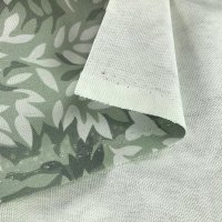 Miniatura de foto de Loneta half panamá hojas mini verdes y blancas