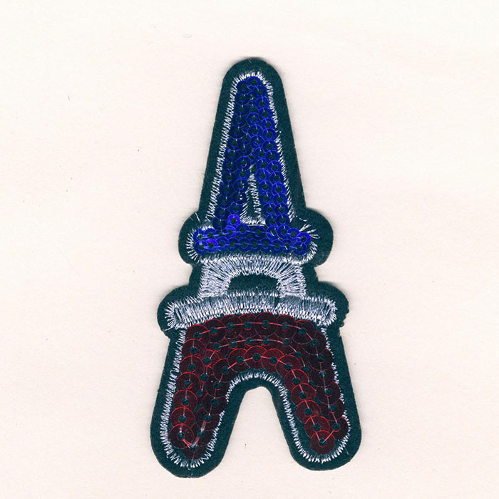 Aplicación de lentejuelas Torre Eiffel, azul, blanco, rojo