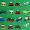Miniatura de foto de Algodón estampado medios de transporte verde