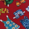 Miniatura de foto de Algodón estampado ropa de papel rojo