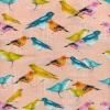Miniatura de foto de Algodón gris estampado pájaros multicolor