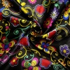 Miniatura de foto de Raso carnaval negro con flores psicodélicas