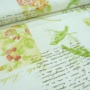 Miniatura de foto de Tela lino estampado manuscrito flores y pájaros