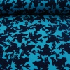 Miniatura de foto de Lycra turquesa estampado ranas azul y negro