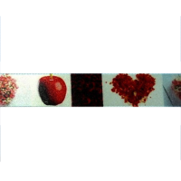 Miniatura de foto de Cinta raso corazones y manzanas roja 25mm