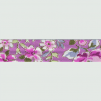 Miniatura de foto de Bies estampado flores malva 18mm.