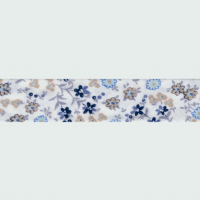 Miniatura de foto de Bies estampado flores azules 18mm.