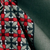 Miniatura de foto de Tela algodón popelín estampado geométrico rojo y gris