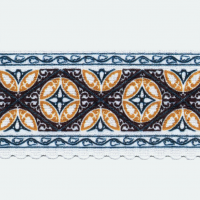 Miniatura de foto de Elástico estampado geométrico azul 6 cm