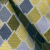 Miniatura de foto de Jaquard motivo geométrico azul, malva y amarillo