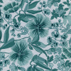 Miniatura de foto de Loneta gris flores turquesa