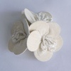 Miniatura de foto de aplique flor rocalla lino crudo