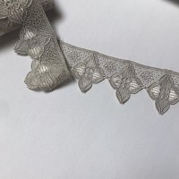 Miniatura de foto de Puntilla guipur metalizado plata mate