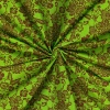 Miniatura de foto de Lycra estampada verde con motivos florales negros