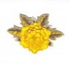 Miniatura de foto de flor bordada 3d o ud amarillo oro