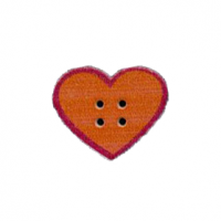 Miniatura de foto de Boton madera forma corazón naranja