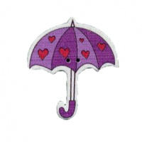 Miniatura de foto de Boton madera forma paraguas purpura