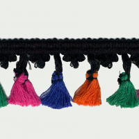 Miniatura de foto de Fleco borlas negro, multicolor 50mm
