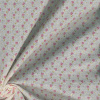 Miniatura de foto de Algodón textura crep blanco mini flores rosa, oro