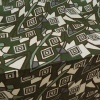 Miniatura de foto de Satén con elastan, motivos geométricos verdes