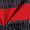 Miniatura de foto de Viyela viscosa rectangulos blancos y franjas rojas