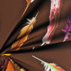 Miniatura de foto de Satén empolvado verde con plumas multicolor