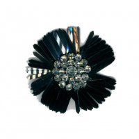 Miniatura de foto de Flor paillete strass-cristal negro