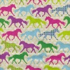 Miniatura de foto de Algodón percal estampado caballos multicolor