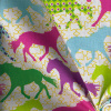 Miniatura de foto de Algodón percal estampado caballos multicolor