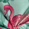 Miniatura de foto de Loneta estampada con flamenco rosa y flores verdes