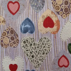 Miniatura de foto de Cretona con corazones y rayas multicolor