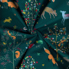 Miniatura de foto de Algodón esmeralda estampado zorros y conejos