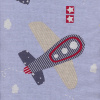 Miniatura de foto de Loneta azul con dibujos de aviones y cielo