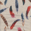 Miniatura de foto de Cretona con plumas rojas y azules