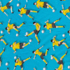 Miniatura de foto de Punto camiseta Algodón orgánico azul estampado fútbol