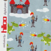 Miniatura de foto de Punto camiseta Algodón orgánico gris estampado castillos y dragones