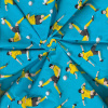Miniatura de foto de Punto camiseta Algodón orgánico azul estampado fútbol