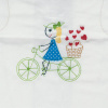 Miniatura de foto de Patrón recortable bike pique bordado 24/36 meses blanco/turquesa