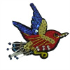 Miniatura de foto de Aplicación pájaro rojo, azul. 120x115 mm