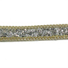 Miniatura de foto de Tira con cristales y cadena dorada 18 mm