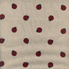 Miniatura de foto de Loneta panamá crudo mariquitas rojas