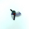 Miniatura de foto de Aplique rocalla termo pajaro azul, blanco y negro