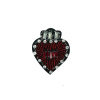 Miniatura de foto de Aplique rocalla termoadhesivo corazón rojo y negro