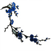 Miniatura de foto de Rama con flores bodadas termoadhesiva 40cm azul