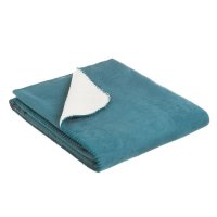 Miniatura de foto de Mantá sofá antelina azul 125x150