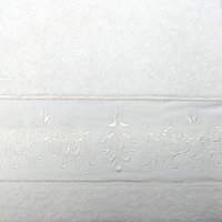 Miniatura de foto de Juego de toallas de 6 piezas hojas y flores blanco