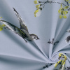Miniatura de foto de Seda de poliéster celeste estampado pajaros y flores