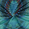 Miniatura de foto de Punto crep fino estampado abstracto multicolor