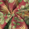 Miniatura de foto de Loneta roja estampado hojas grandes