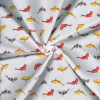 Miniatura de foto de Popelín blanco peces amarillos y rojos